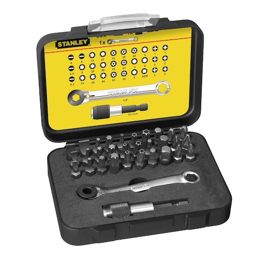 STANLEY® 1/4 in. Drive Bits (25mm) and Magnetic Bit Holder With Lock-Ring Set (32 pc.)