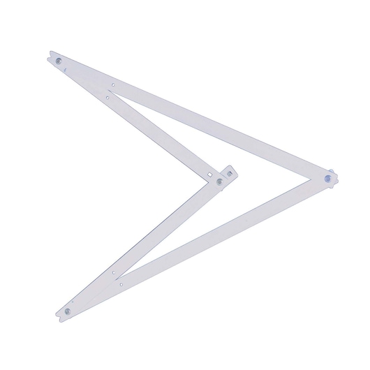 STANLEY 1-45-013 folding metric pantograph, metal measuring tool, top view on white background.
