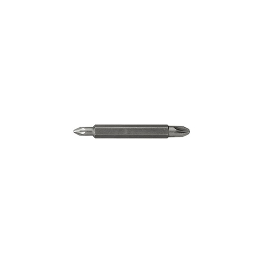 STANLEY 1-68-784 double-ended Phillips screwdriver bit, grey steel, product side view on white background.