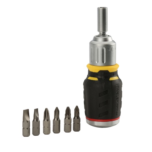 STANLEY® FATMAX® Ratcheting Stubby Screwdriver With 6 Bits