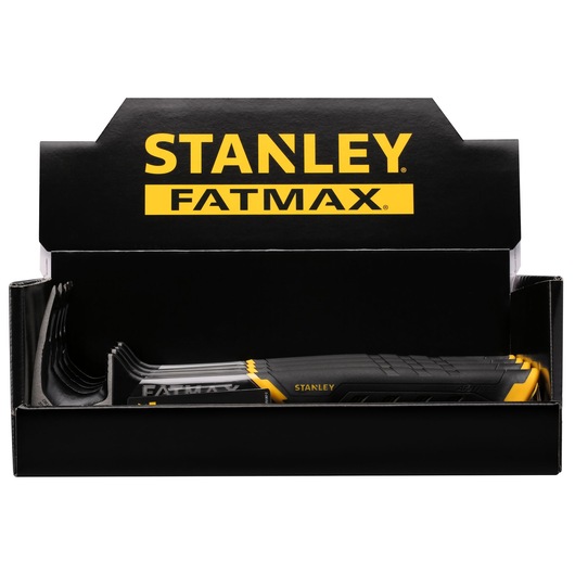 STANLEY FMHT51367-2 FatMax crowbar in black display box, side angle photo.