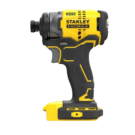 STANLEY SFMCK461M2S cordless impact driver, yellow and black, side view on white background.