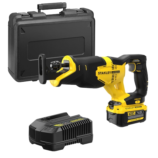 18V STANLEY® FATMAX® V20 Cordless Reciprocating Saw With 1 x 4.0Ah Lithium Ion Battery and Kit Box