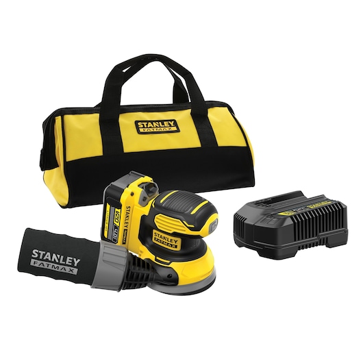 18V STANLEY® FATMAX® V20 Random Orbit Sander with 1 x 4.0Ah Lithium-Ion battery