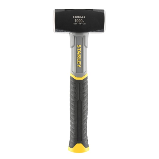 STANLEY STHT0-54126 sledge hammer, 1000g, black and yellow handle, front angle, white background.
