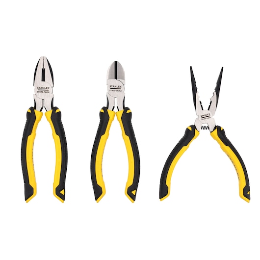 STANLEY® DYNAGRIP® 150mm Combination/Diagonal Cutting/Long Nose Pliers Set (3 pc.)