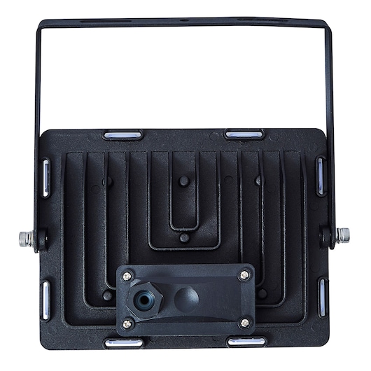 STANLEY SXLS38930E photography of black LED floodlight rear view on white background.